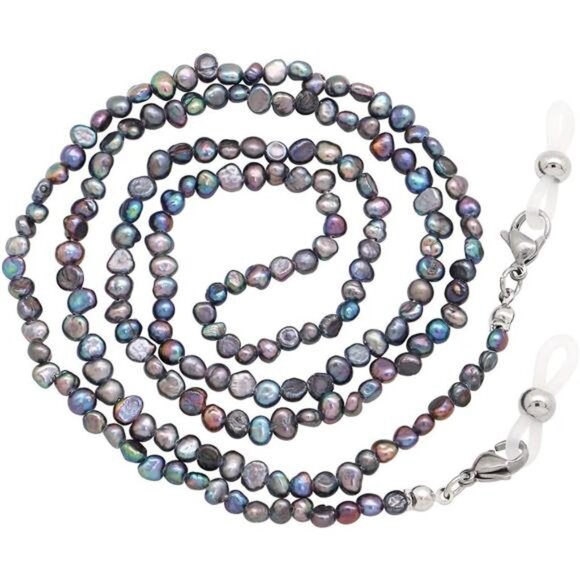 Mask Lanyard Chain Face Mask Holder Chain Freshwater Pearl Eyeglasses Chain - Picture 1 of 7